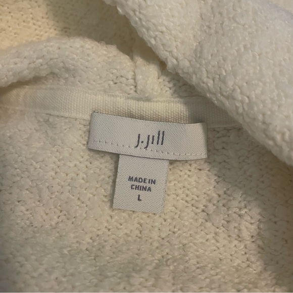 J Jill Cream Cozy  Knit Cowl Neck Sweater Pocket Dress - Picture 6 of 8